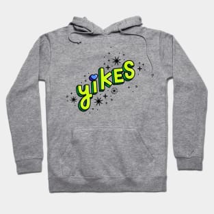 Yikes 3D Cartoon Lettering in Neon Green Hoodie